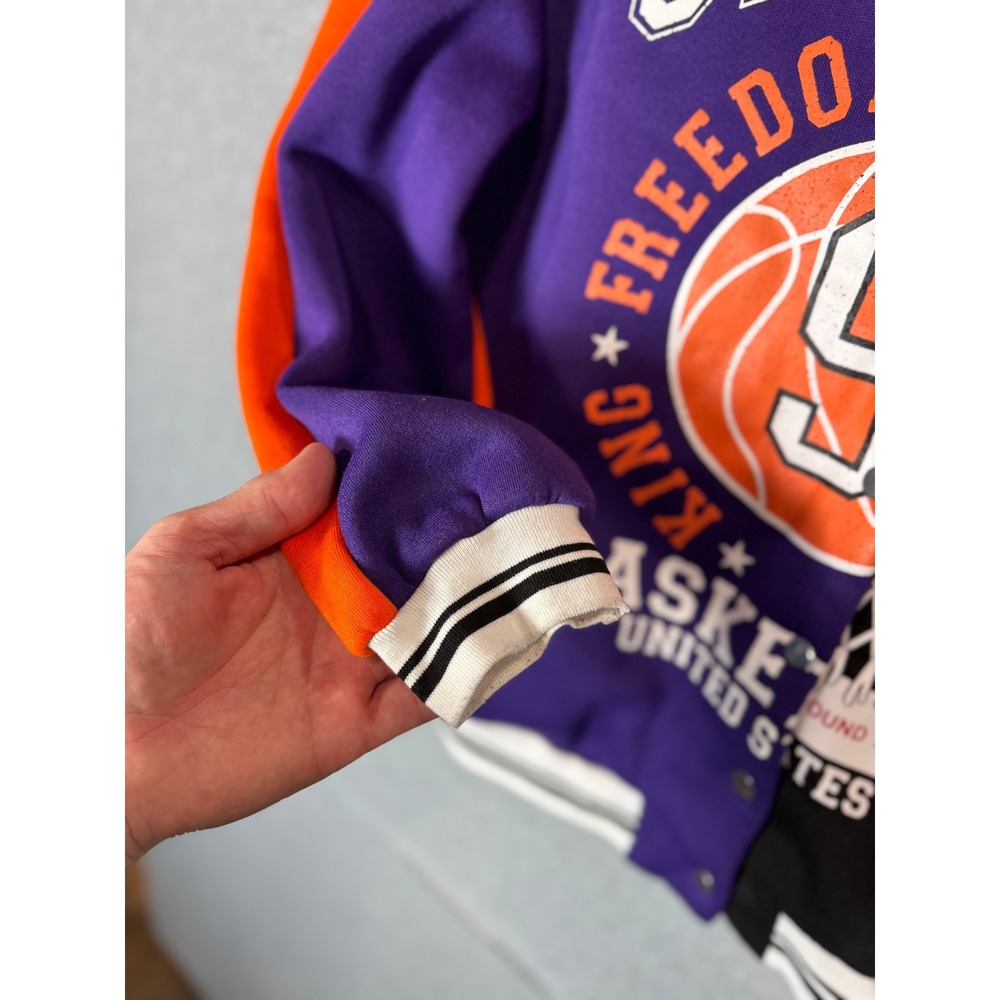 Shein Varsity Jacket Basketball Graphic‎ Color Block Jacket Women's M - Picture 6 of 14